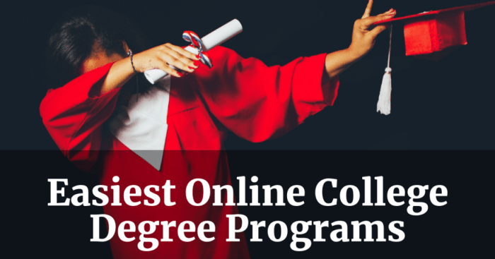 College online easiest degrees degree programs students